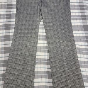 Anne Klein Black and Gray Plaid Trousers